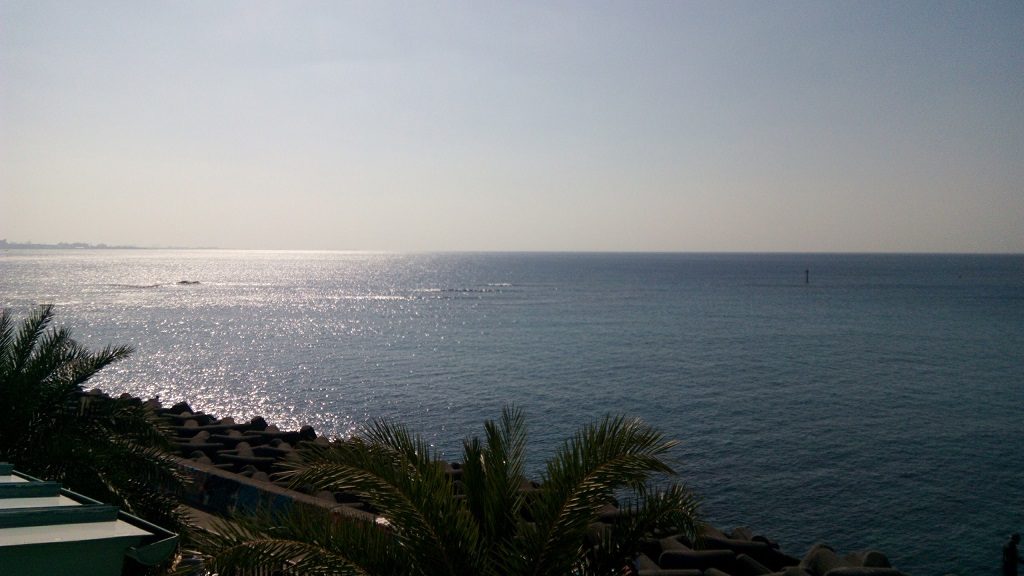 The sea scenery seen from the cafe