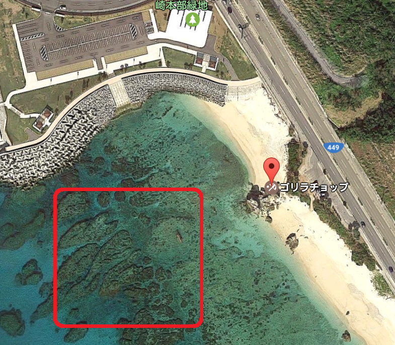 Sakimotobu beach gorilla chop swimming place