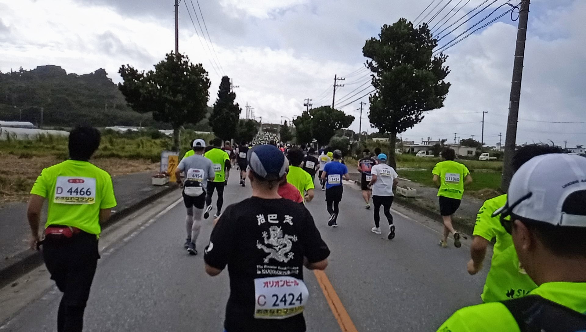the first slope after 11km of Okinawa Marathon